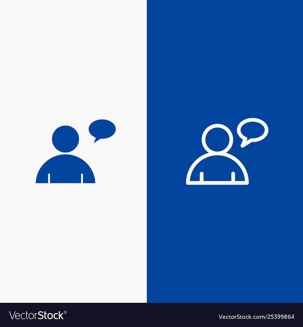 Basic chatting user line and glyph solid icon Vector Image Basic chatting user line and glyph solid icon