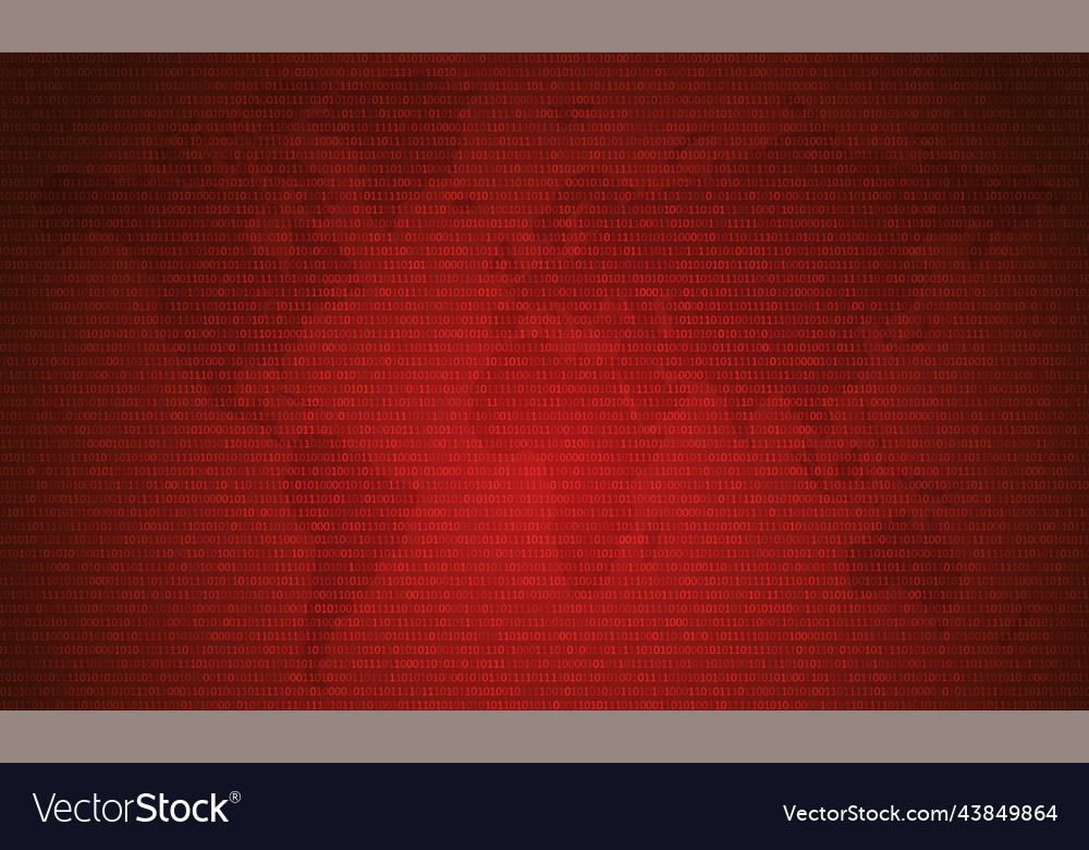 Binary code with two digits 0 and 1 on red vector image Binary code with two digits 0 and 1 on red