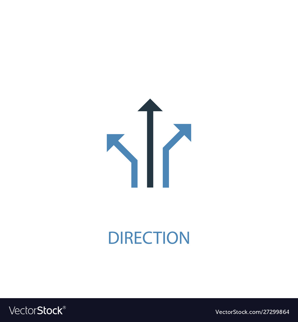 Direction concept 2 colored icon simple blue