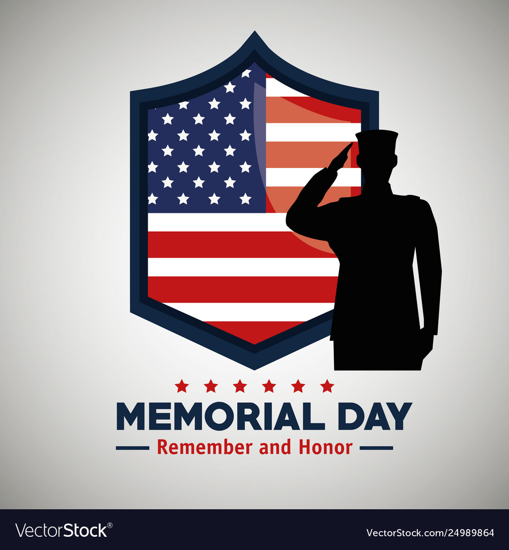 Emblem usa flag and soldier to memorial day Vector Image