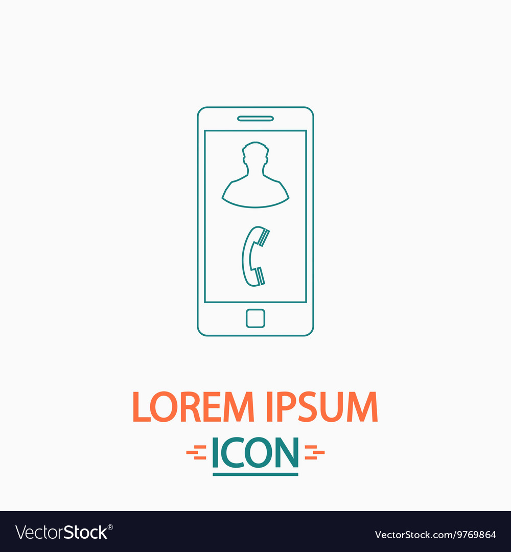 Incoming call computer symbol vector image Incoming call computer symbol