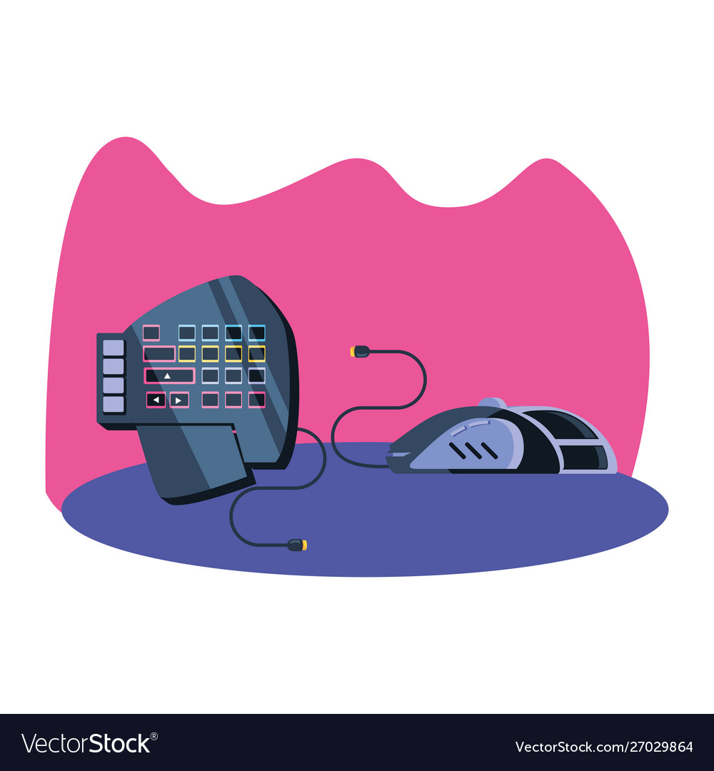 Keypad and mouse video game device vector image Keypad and mouse video game device