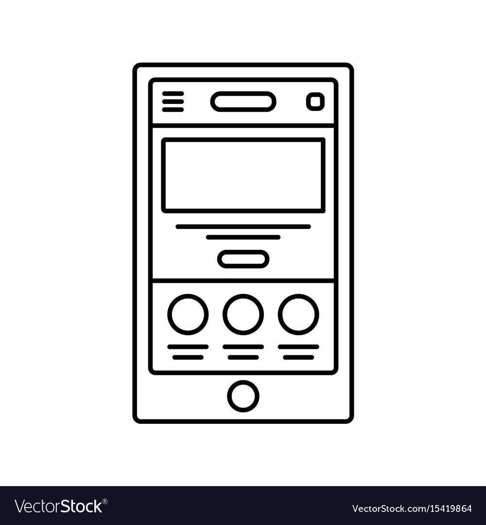 Mobile website wireframe lined icon touch device