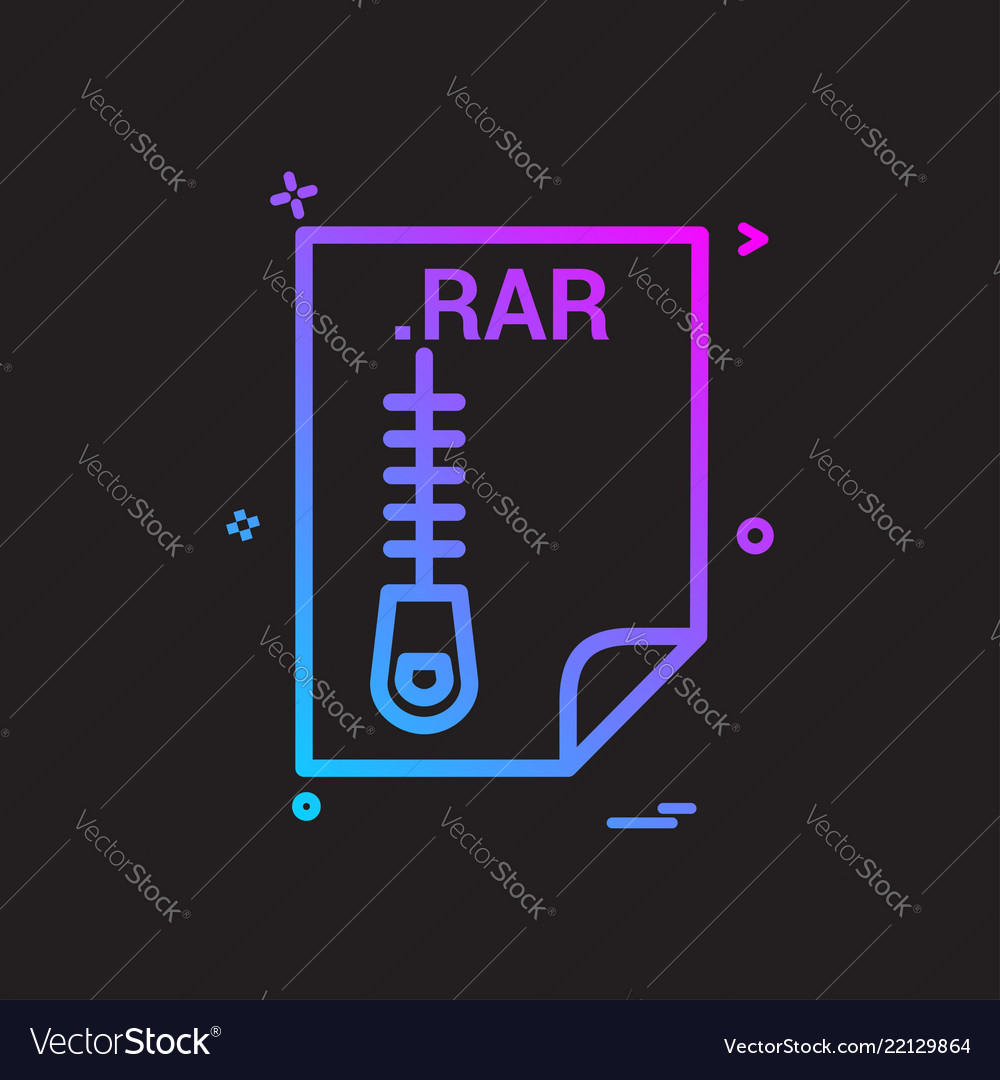 Rar application download file files format icon vector image Rar application download file files format icon