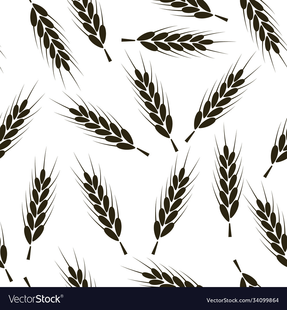 Seamless wheat pattern background vector image Seamless wheat pattern background