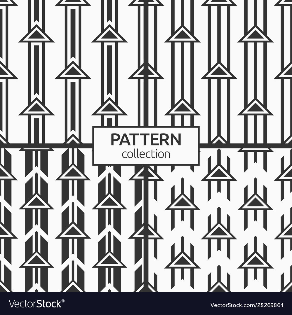 Set four abstract geometric seamless pattern vector image Set four abstract geometric seamless pattern