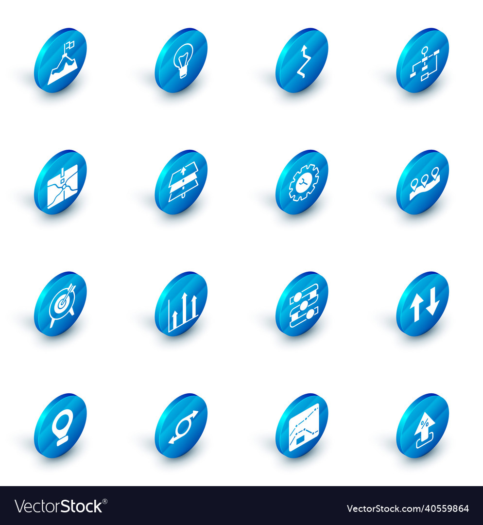 Set light bulb arrow hierarchy organogram chart vector image Set light bulb arrow hierarchy organogram chart