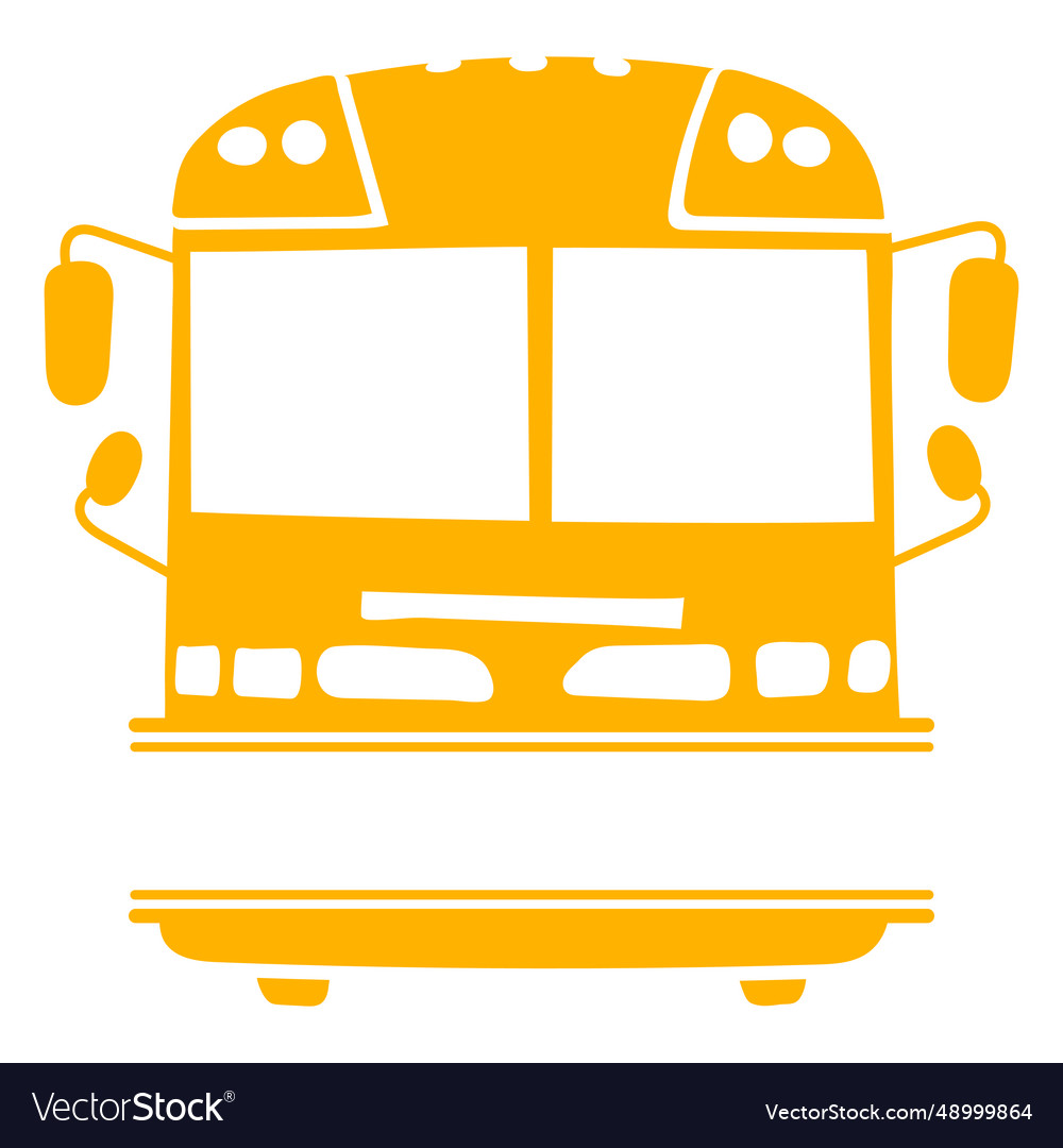 Simple frontal bus label cut out Royalty Free Vector Image