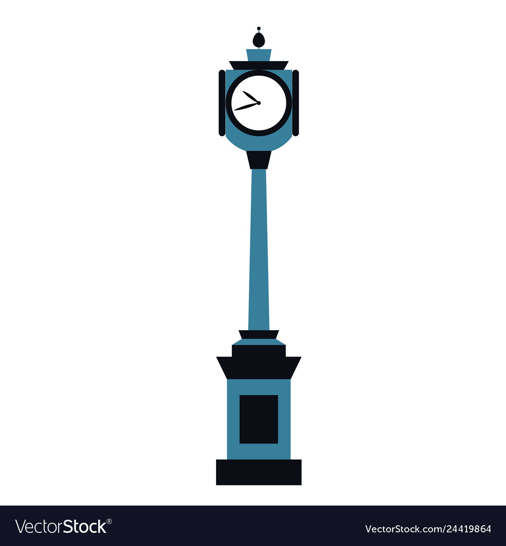 Street clock flat on white