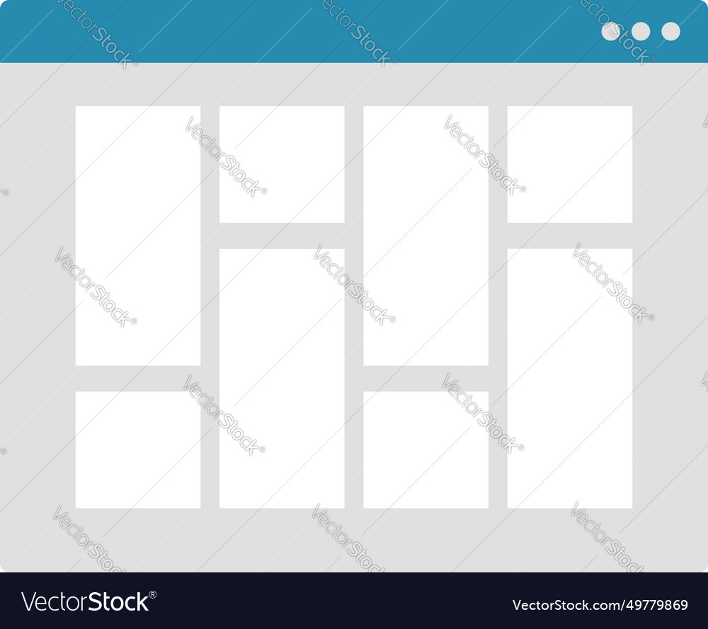 4 column board flat website prototype icon