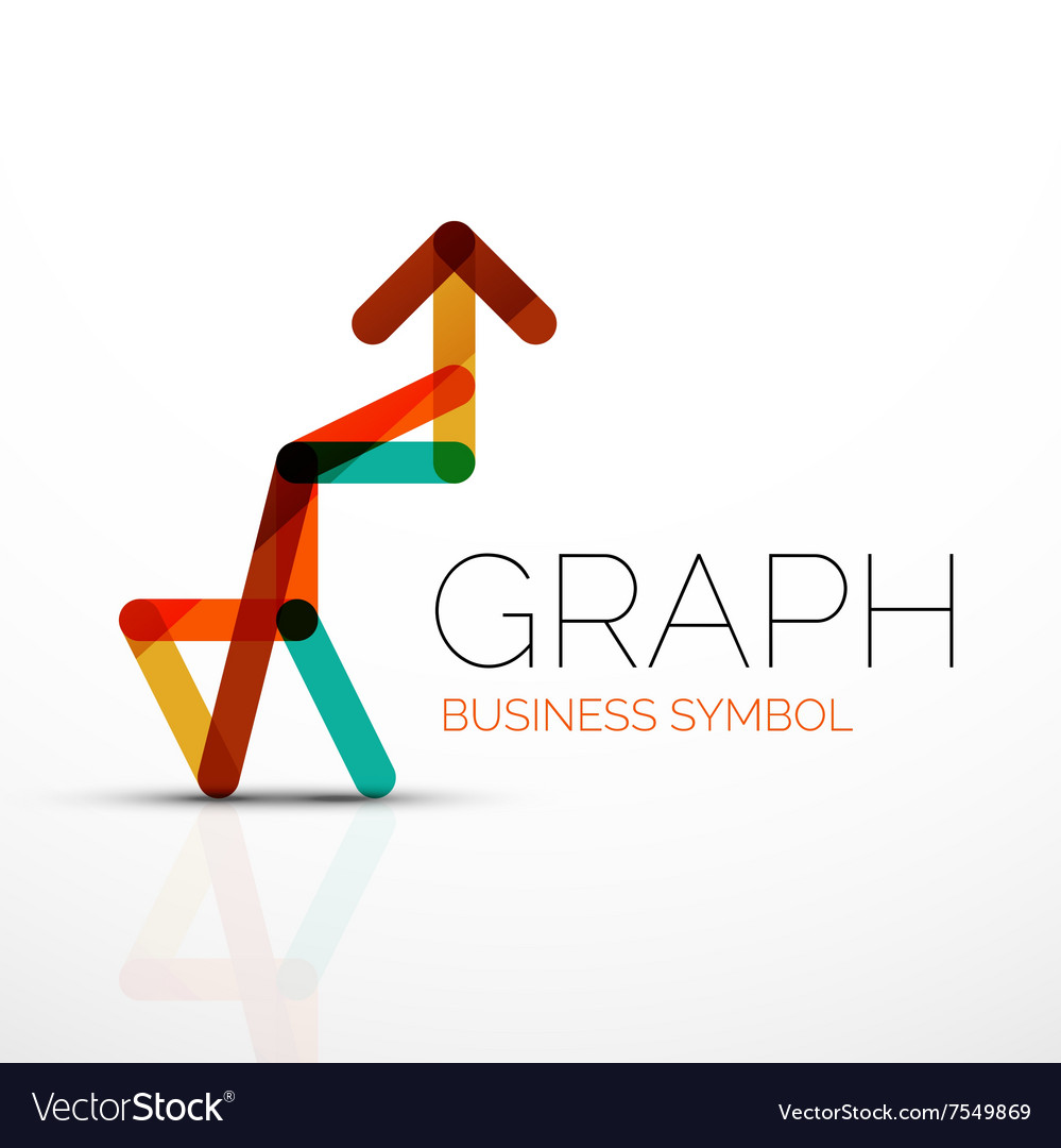 Abstract logo idea linear chart or graph