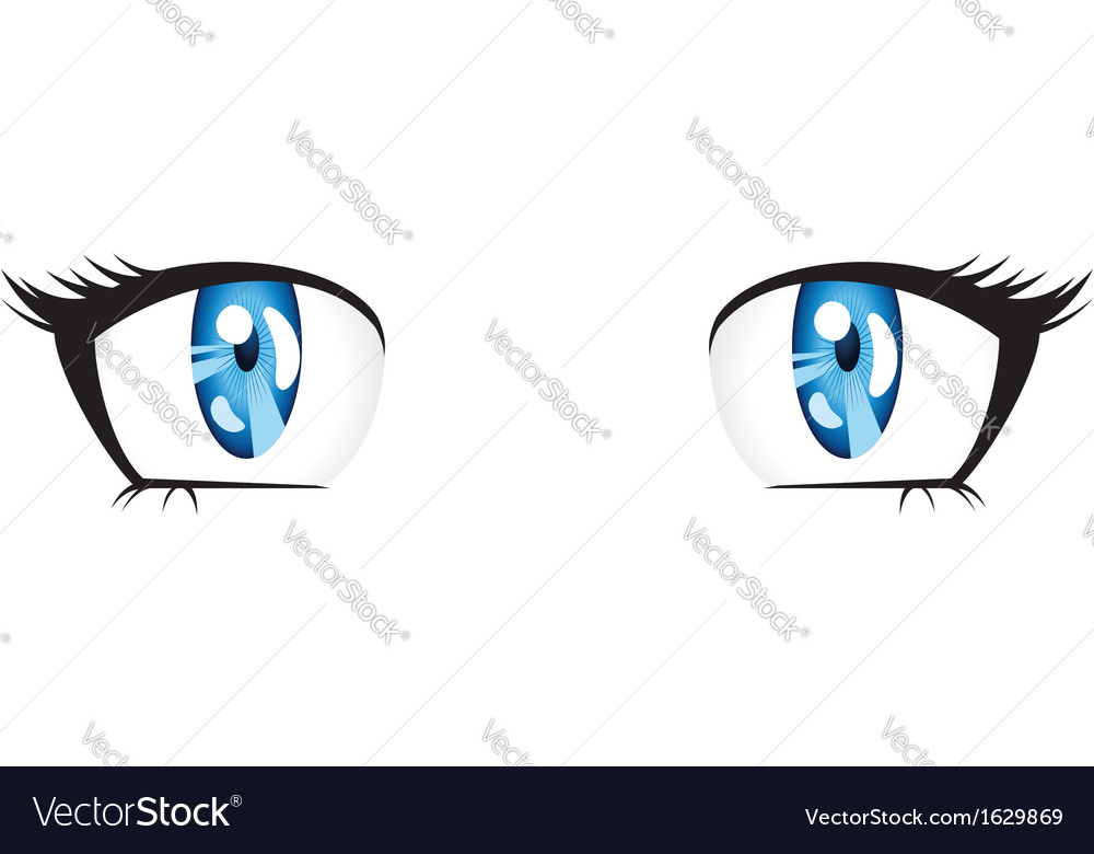 Anime style blue eyes Royalty Free Vector Image