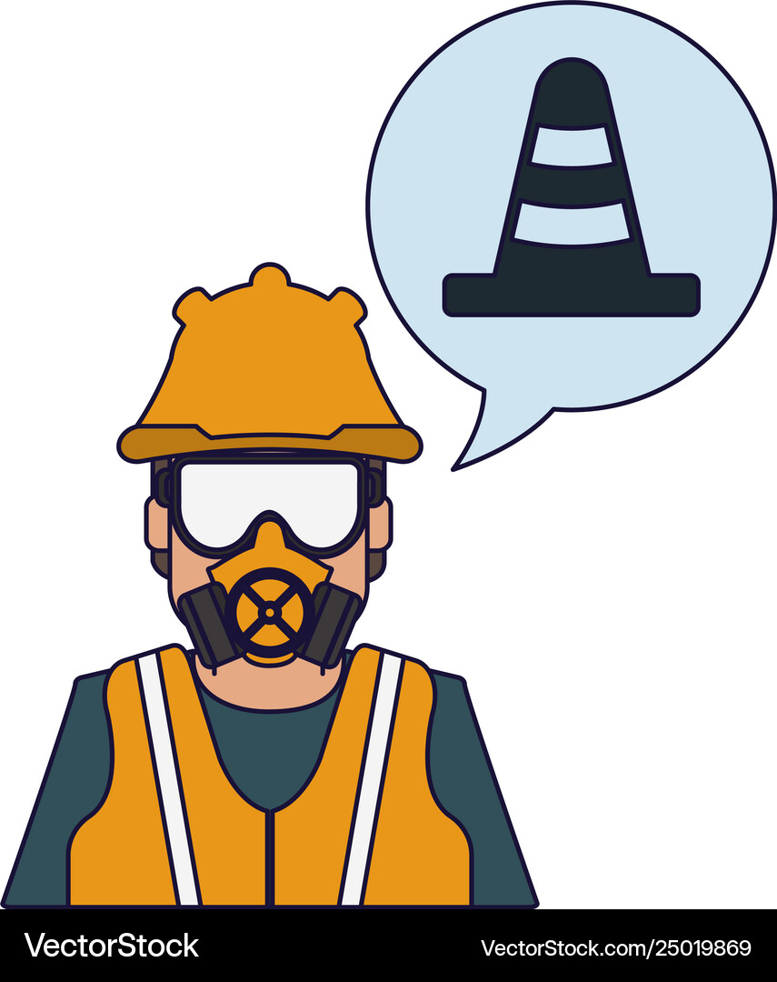 Construction worker avatar Royalty Free Vector Image