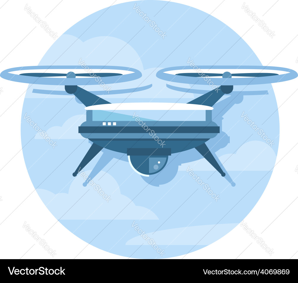Drone icon flat Royalty Free Vector Image - VectorStock