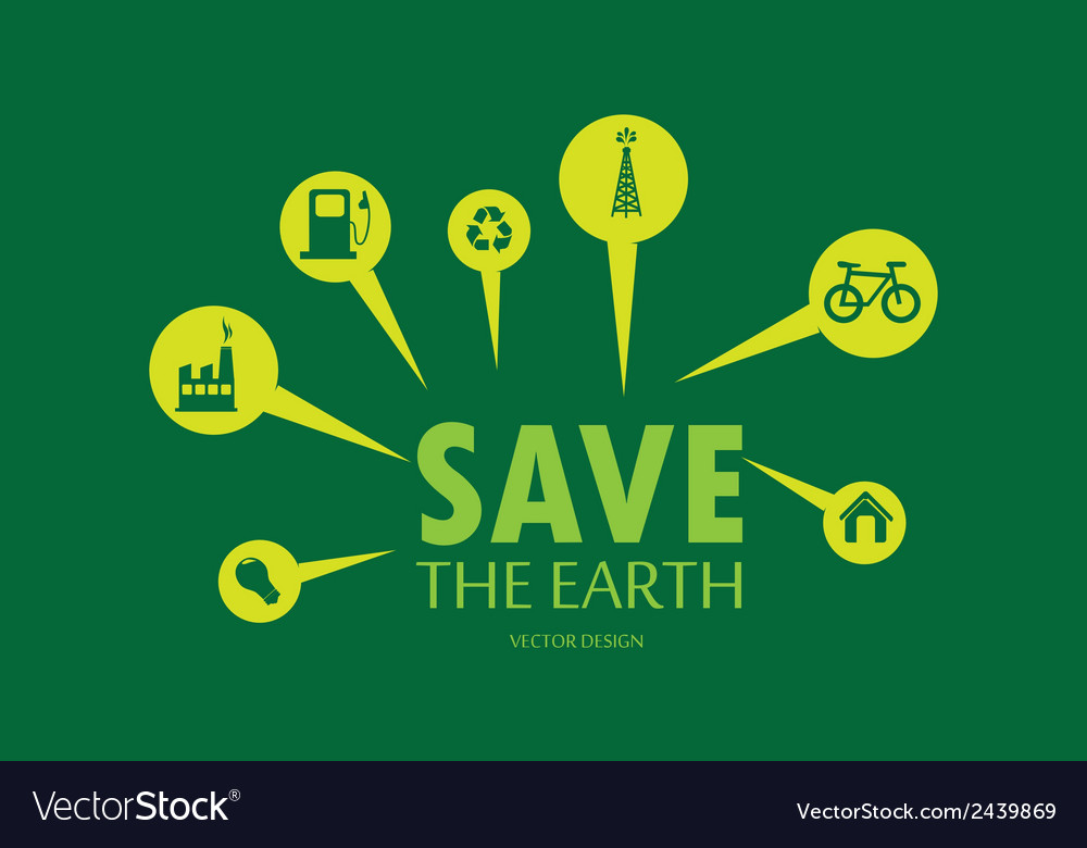 Eco design over green background Royalty Free Vector Image