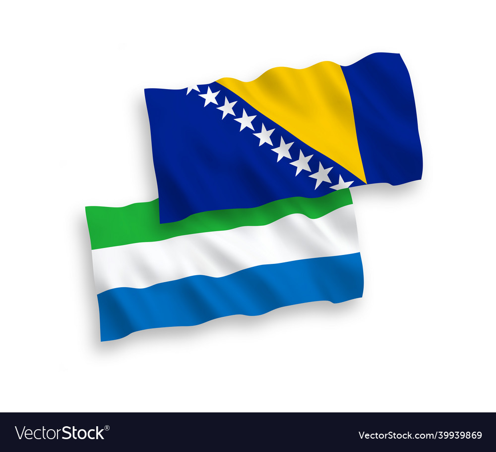 Flags of bosnia and herzegovina sierra leone Vector Image