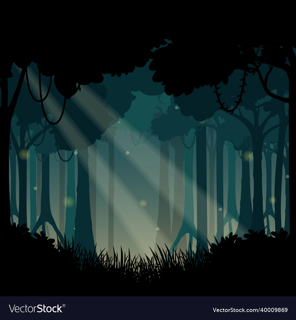 Forest landscape silhouette background