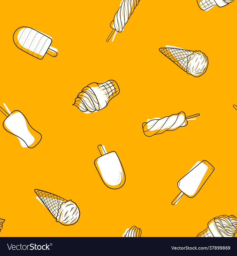 Ice cream seamless pattern design sketch element