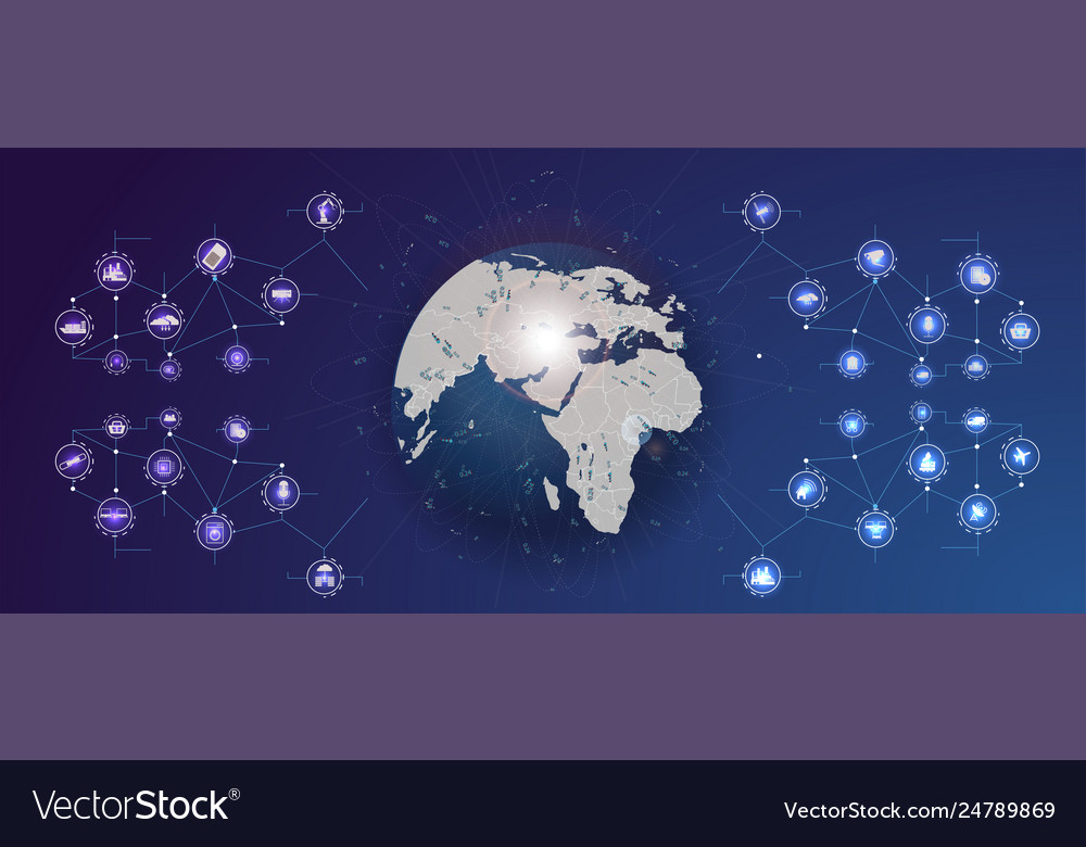 Internet things iot and networking vector image Internet things iot and networking
