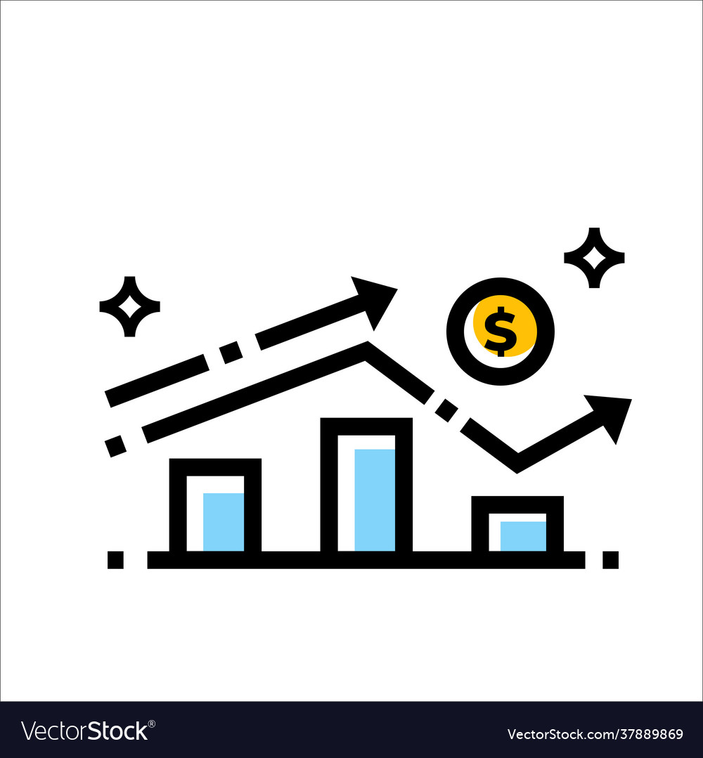 Investment chart icon design Royalty Free Vector Image