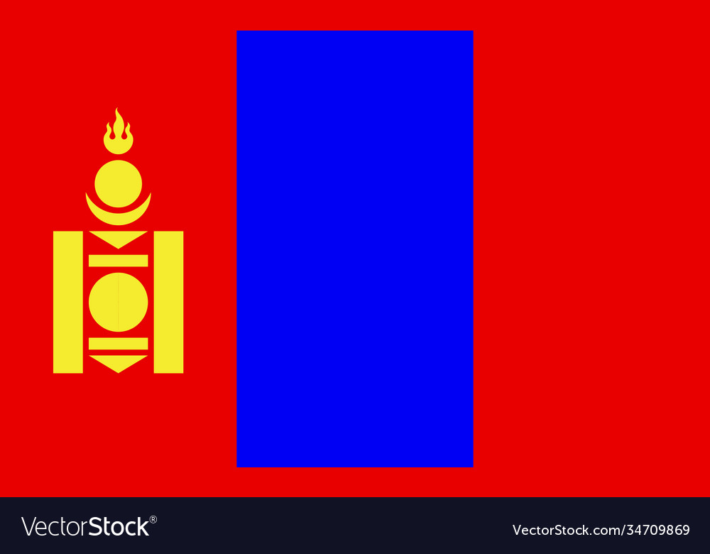 Mongolei nationale Flagge in genauen Proportionen