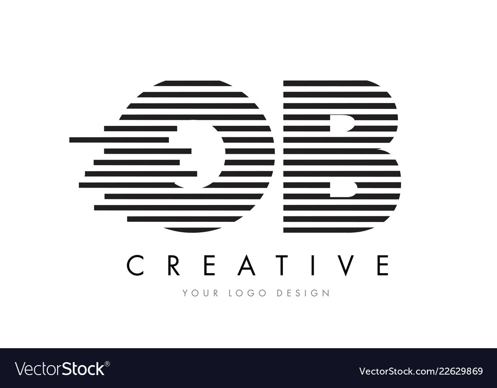 Ob o b zebra letter logo design with black