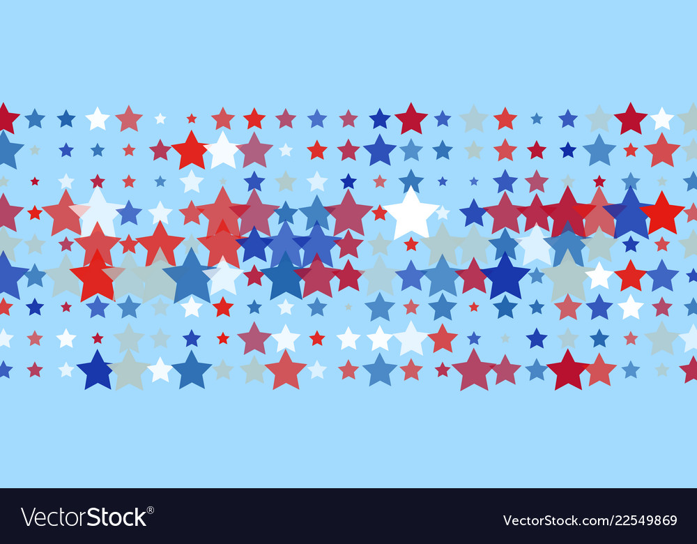 Red blue white stars on light