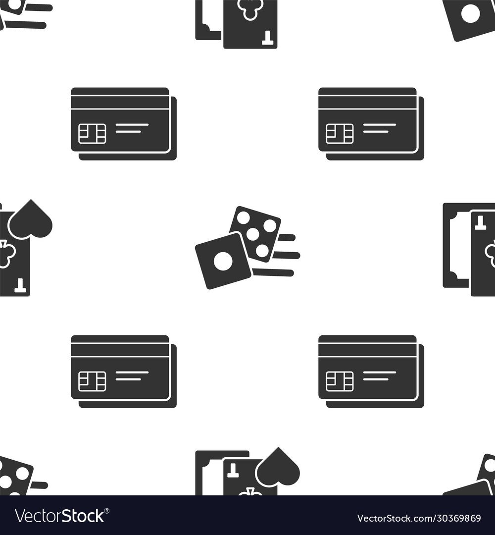 Set playing card with clubs symbol game dice