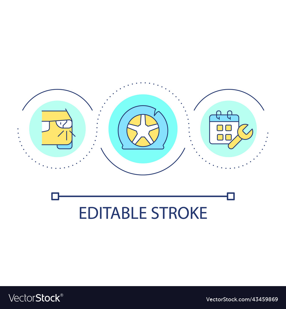 Vehicle troubleshooting service loop concept icon Vector Image Vehicle troubleshooting service loop concept icon