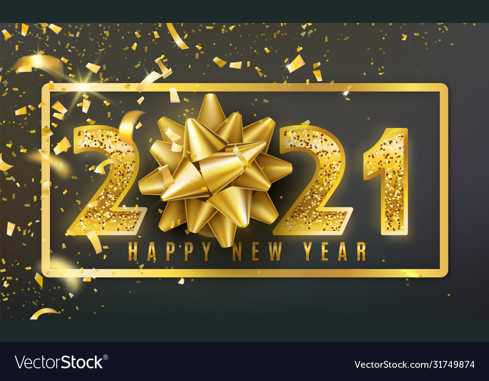 2021 happy new year background with golden