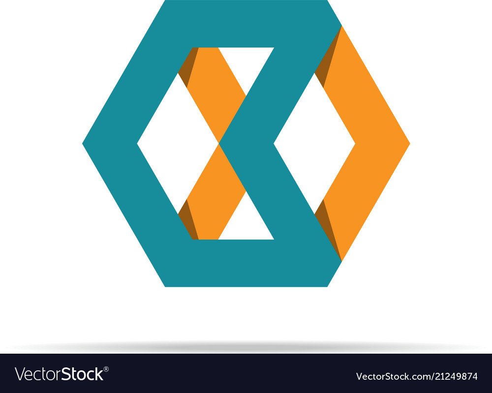 Abstract arrow box element geometric hexagonal