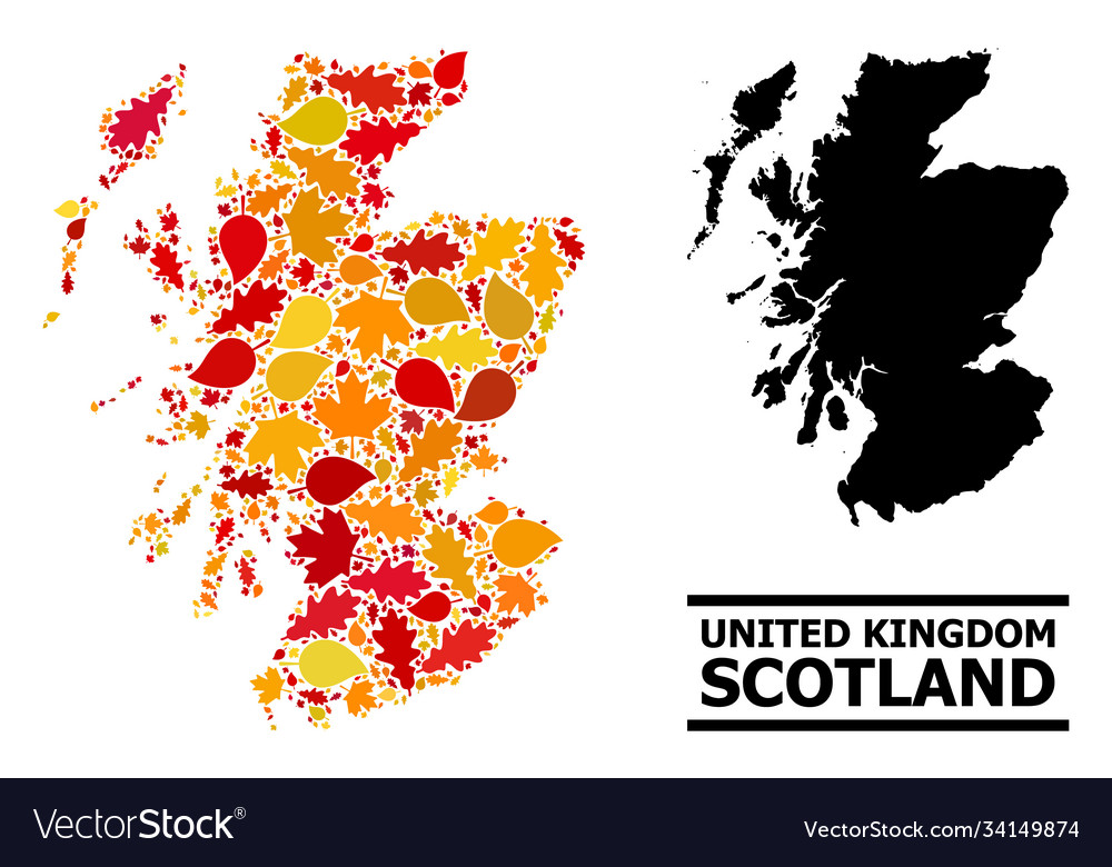 Herbstblätter - Mosaikkarte scotland