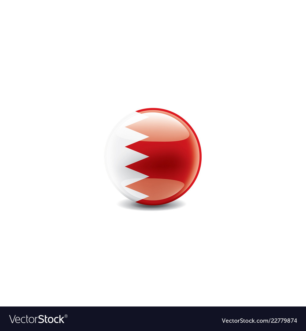 Bahrain flag on a white