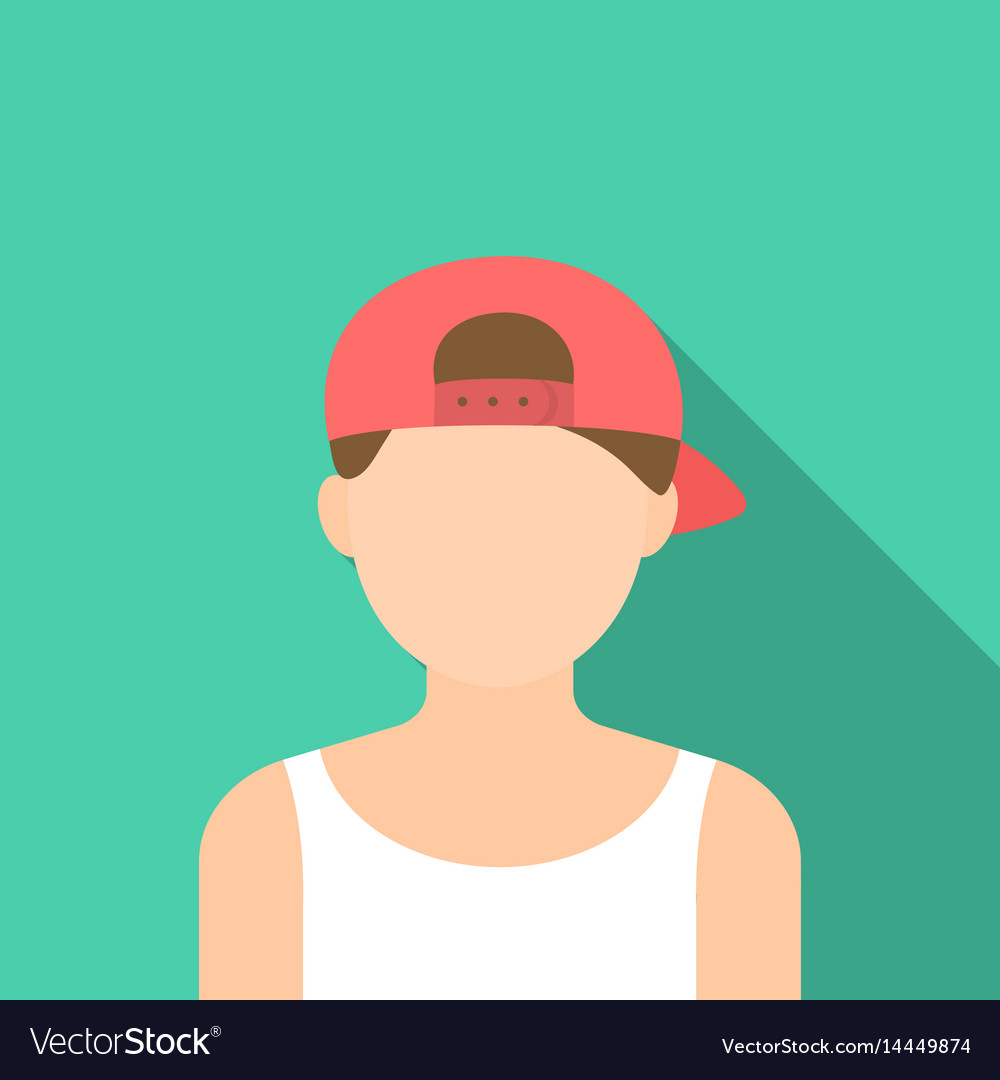 Boy in cap icon flat single avatarpeaople Vector Image