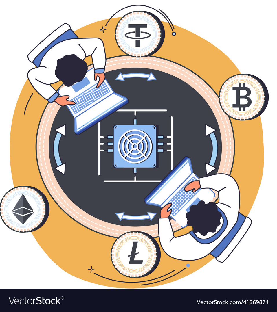 Cryptocurrency exchange platform and blockchain vector image Cryptocurrency exchange platform and blockchain