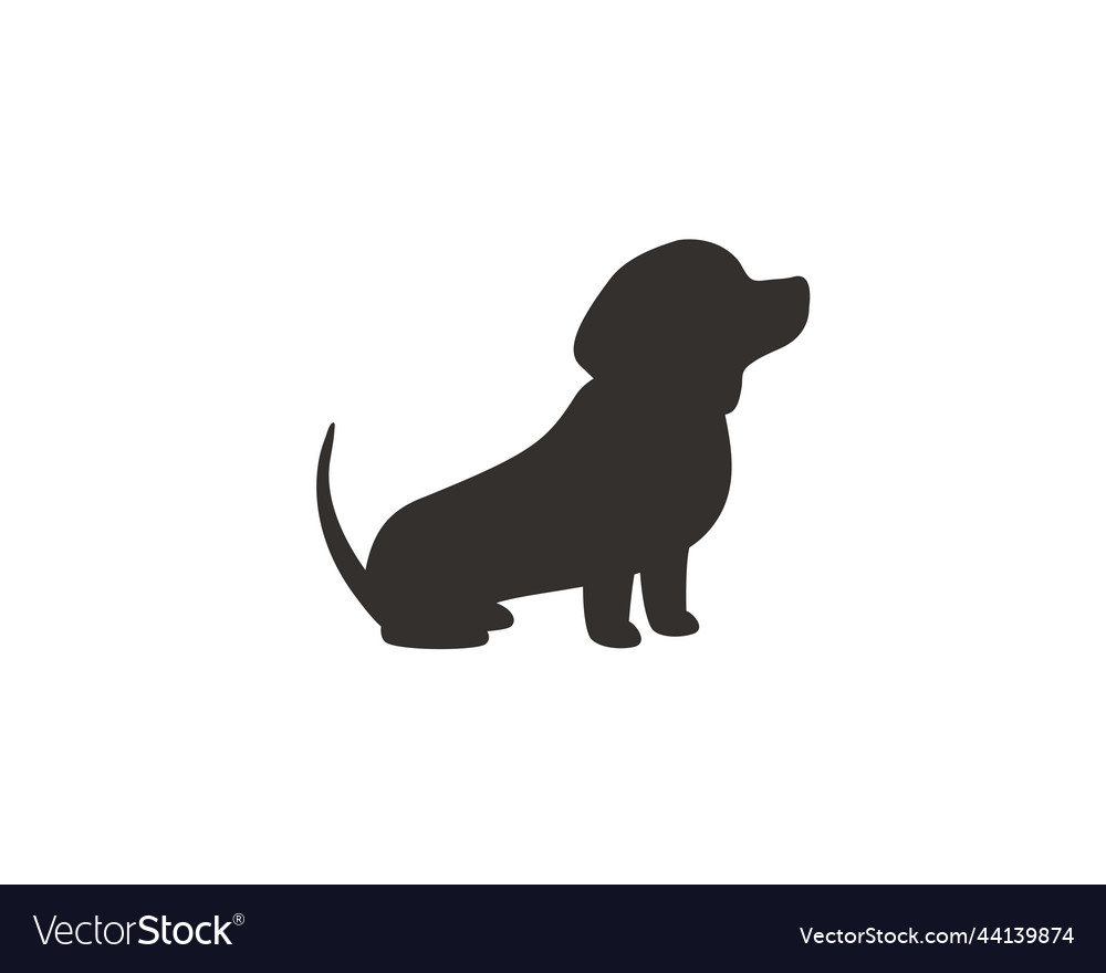 Dachshund dog silhouettes running in various Vector Image