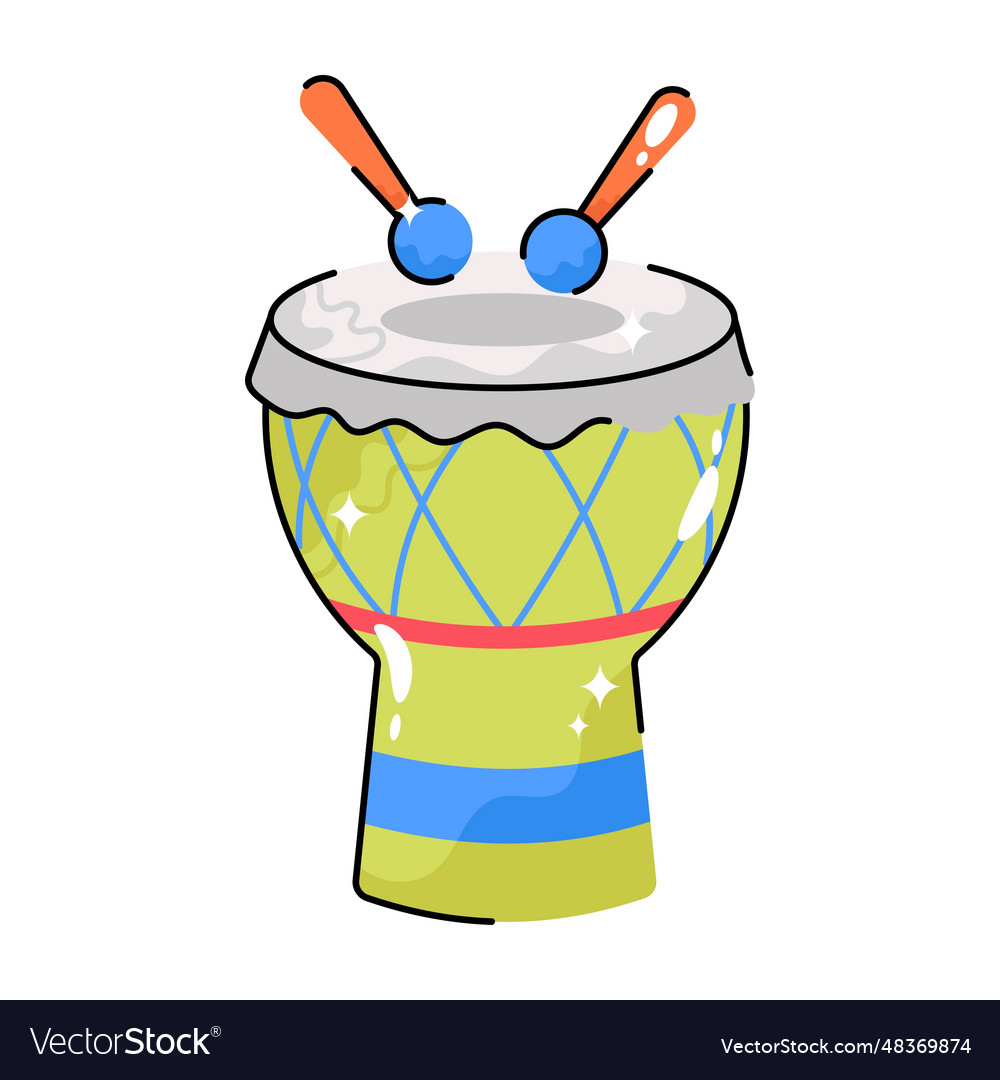 Drum doodle colorful sticker eps 10 file