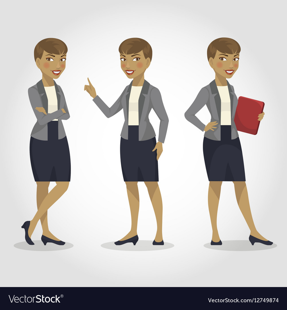 Female Character African American Business Woman Vector Image