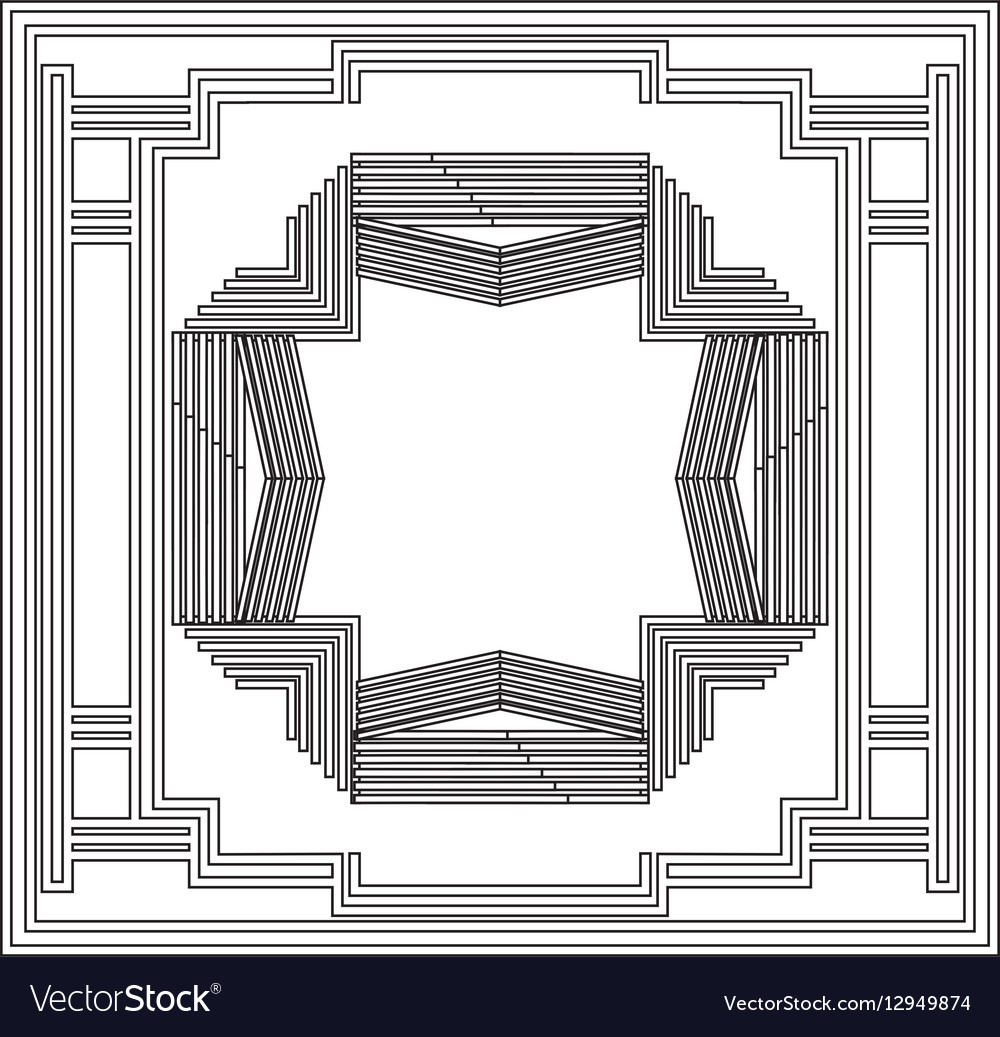 Grayscale pattern with art deco frame