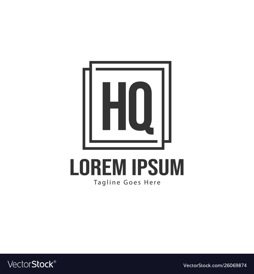 Initial hq logo template with modern frame