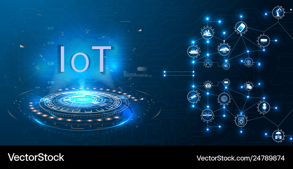 Internet things iot and networking Royalty Free Vector Image