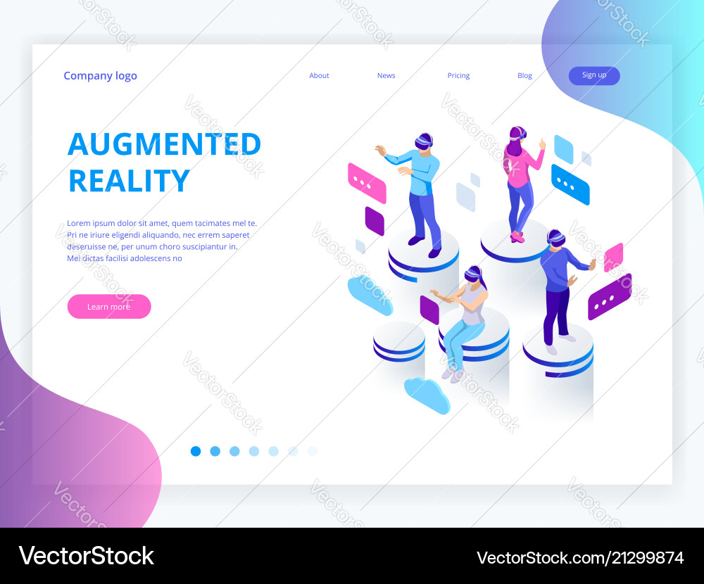 Isometric virtual reality augmented Royalty Free Vector