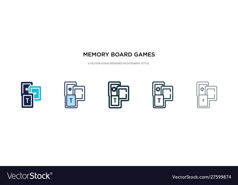 Memory board games icon in different style two