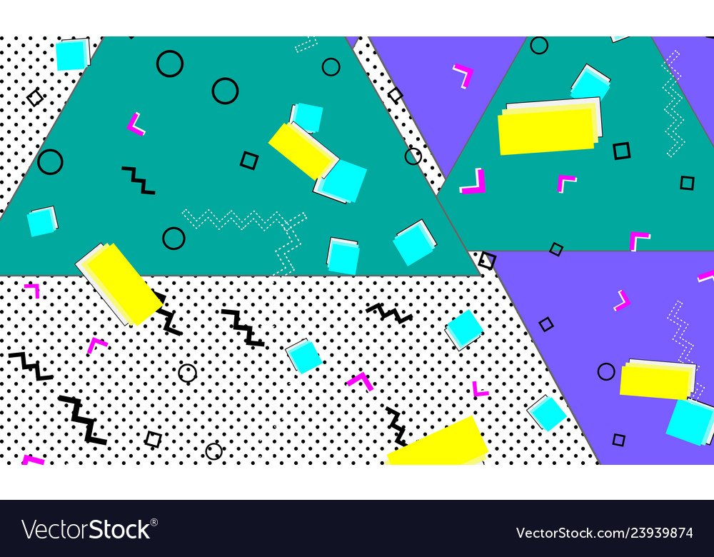 Pop art color background memphis pattern