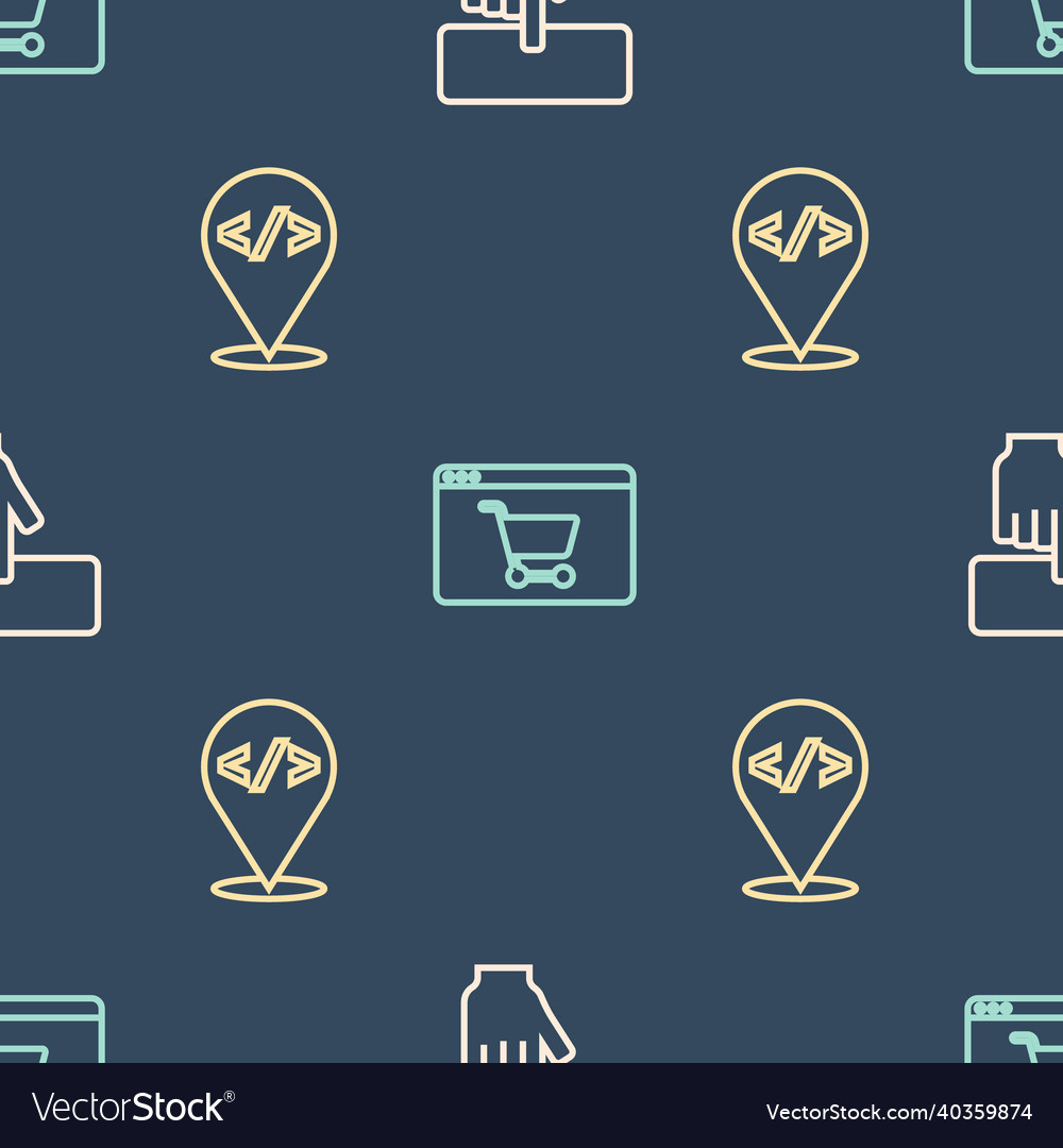 Set line keyboard front end development vector image Set line keyboard front end development