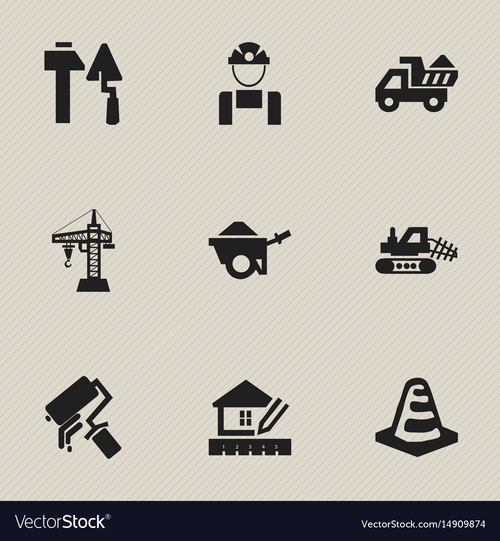 Set of 9 editable structure icons includes