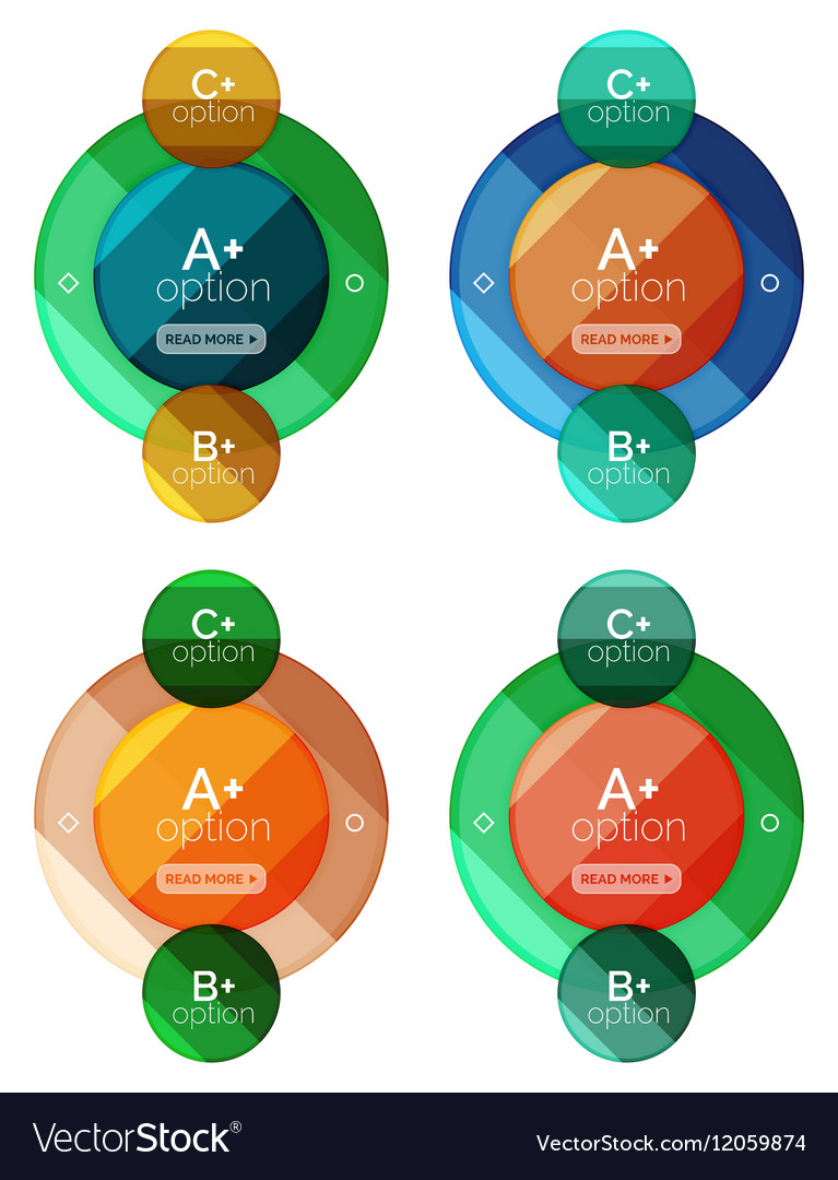 Set of round infographic banners with options