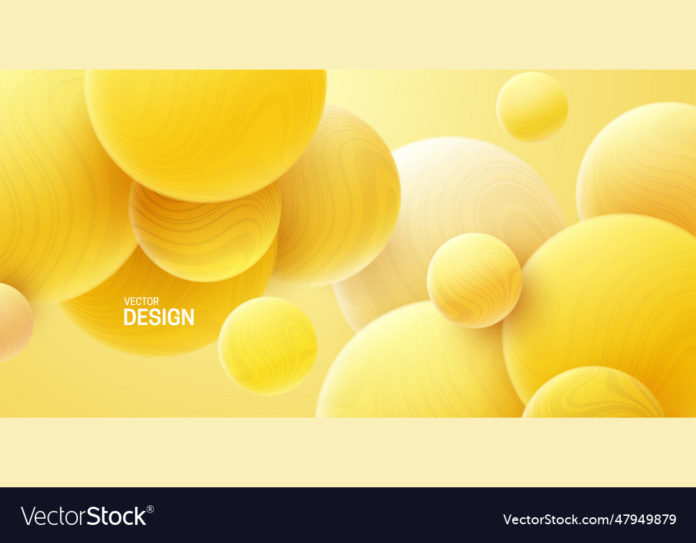 Abstract Background With 3d Yellow Balls Vector Image Abstract Background With 3d Yellow Balls Vector Image