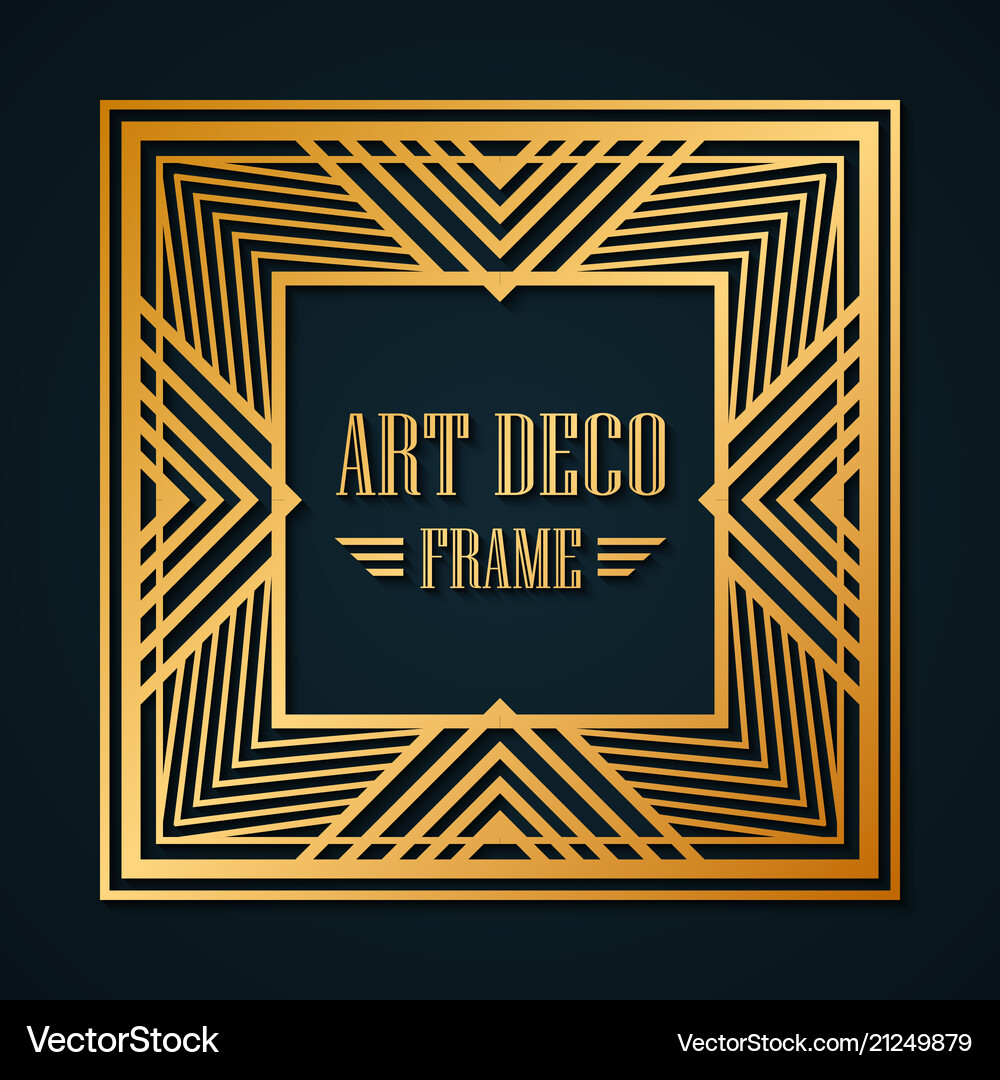 Art deco frame Royalty Free Vector Image - VectorStock