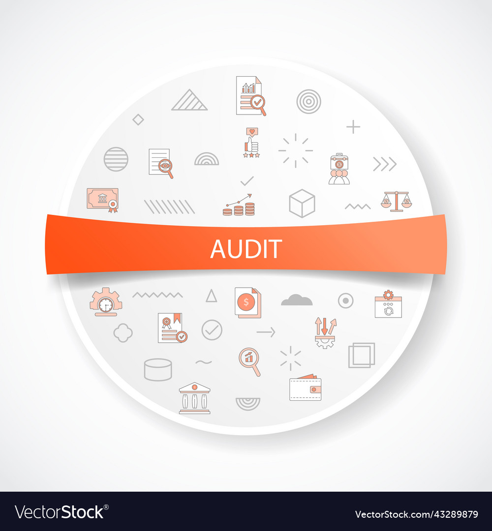Audit concept with icon round vector image Audit concept with icon round